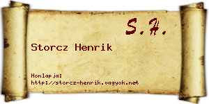 Storcz Henrik névjegykártya